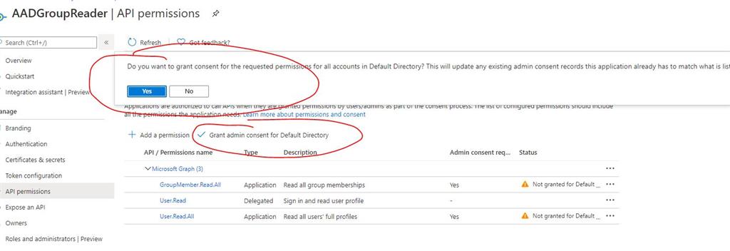 AAD Group - Read Member Summary Using C#